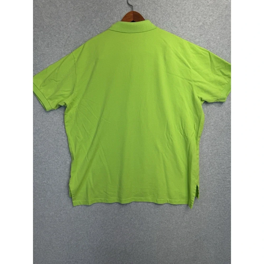 VTG Polo Ralph‎ Lauren XXL Green Polo Shirt Big Purple Crest Logo Cotton Classic
